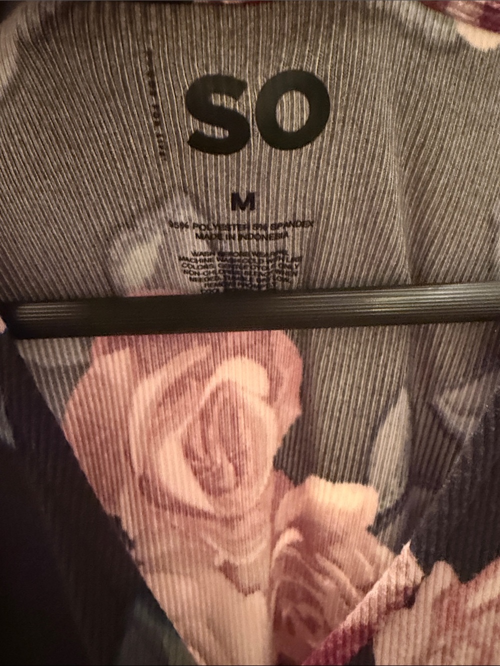 SO Black Floral Wrap Long-Sleeve Dress with Pink Roses - Picture 2 of 5